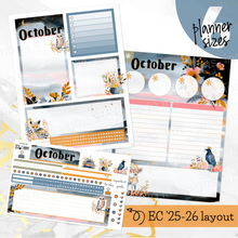Load image into Gallery viewer, New Release October Mist Notes monthly sticker -25/26 Erin Condren Vertical Horizontal 7"x9", Happy Planner Classic, Mini &amp; Big