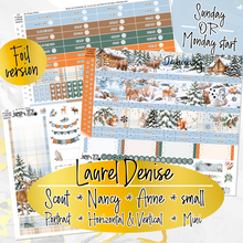 Load image into Gallery viewer, New Release January Snowy Hollow FOIL -for Laurel Denise Planner stickers -Scout/Portrait, Anne/Vertical, Nancy/Horizontal, Small/Mini