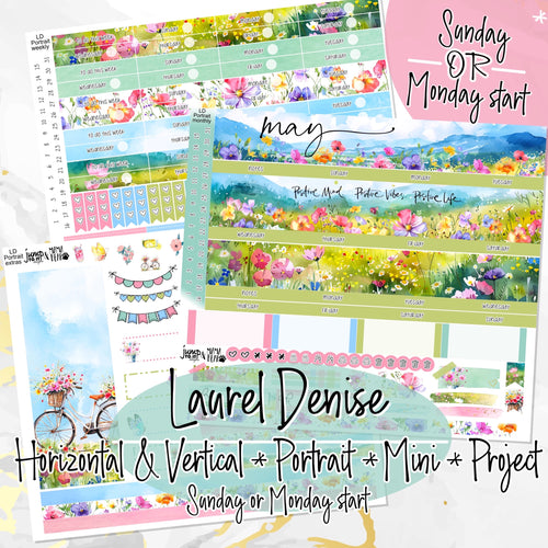 May Wild Flowers -for Laurel Denise Planner stickers - Portrait, Mini, Vertical, Horizontal & Project