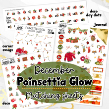 Load image into Gallery viewer, New Release December Poinsettia Glow Planner Stickers – Matching Extras + Bundle &amp; Save!