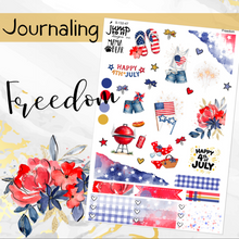 Load image into Gallery viewer, July Freedom JOURNAL sheet - planner stickers          (S-132-47)