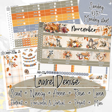 Load image into Gallery viewer, November Thankful Hearts -for Laurel Denise Planner stickers -Scout/Portrait, Anne/Vertical, Nancy/Horizontal, Rose/Project, Luna &amp; Mini