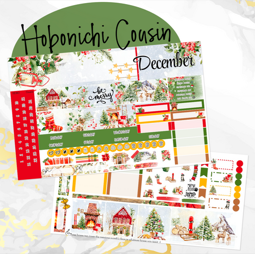 New Release December Winter Pines monthly - Hobonichi Cousin A5 personal planner