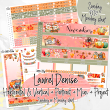 Load image into Gallery viewer, November Thanksgiving Bliss -for Laurel Denise Planner stickers - Portrait, Mini, Vertical, Horizontal &amp; Project
