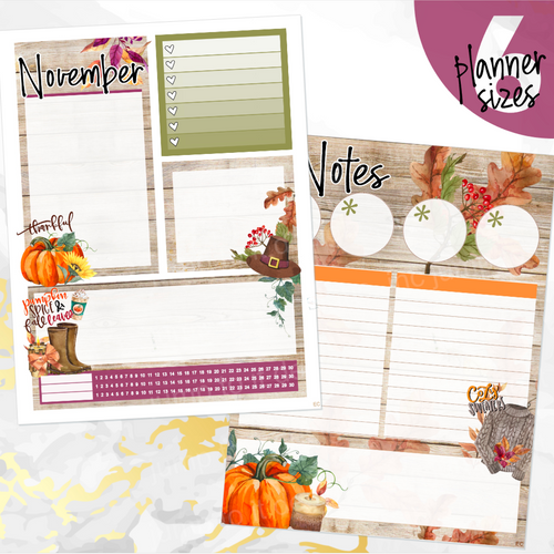 November Spice Notes monthly sticker - Erin Condren Vertical Horizontal 7