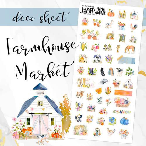 Farmhouse Market Deco sheet - planner stickers          (S-109-65)
