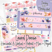 Load image into Gallery viewer, February Floral Romance -for Laurel Denise Planner stickers - Portrait, Mini, Vertical, Horizontal &amp; Project
