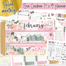 Load image into Gallery viewer, February Warm Hearts FOILED monthly - Erin Condren Vertical Horizontal 7"x9"