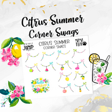 Load image into Gallery viewer, June Citrus Summer Corner Swags planner stickers          (S-141-7)