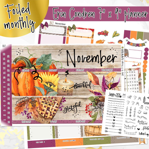 November Spice FOILED monthly - Erin Condren Vertical Horizontal 7