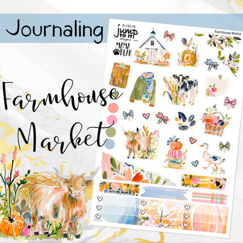 Farmhouse Market JOURNAL sheet - planner stickers          (S-132-39)