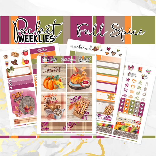 November Spice - POCKET Mini Weekly Kit Planner stickers