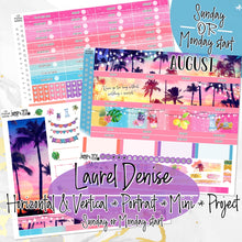 Load image into Gallery viewer, August Sunset in Paradise -for Laurel Denise Planner stickers - Portrait, Mini, Vertical, Horizontal &amp; Project