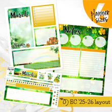 Load image into Gallery viewer, New Release March Lucky Charm Notes monthly sticker -25/26 Erin Condren Vertical Horizontal 7"x9", Happy Planner Classic, Mini &amp; Big