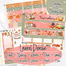 Load image into Gallery viewer, November Thanksgiving Bliss -for Laurel Denise Planners -Scout/Portrait, Anne/Vertical, Nancy/Horizontal, Rose/Project &amp; Mini