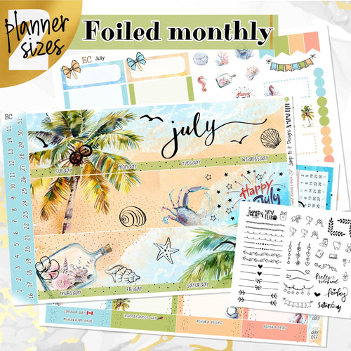 New Release July Lazy Days FOILED monthly - Erin Condren Vertical Horizontal 7