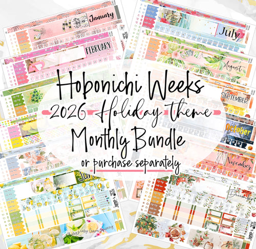 HOBONICHI WEEKS HOLIDAY Monthly Bundle 2026 - 12 monthly kits