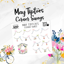 Load image into Gallery viewer, May Tiptoes Corner Swags planner stickers          (S-141-6)