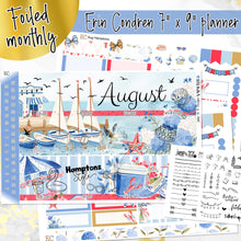 Load image into Gallery viewer, New Release August Hamptons FOILED monthly - Erin Condren Vertical Horizontal 7"x9"