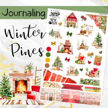 Load image into Gallery viewer, New Release December Winter Pines JOURNAL sheet - planner stickers          (S-132-40)
