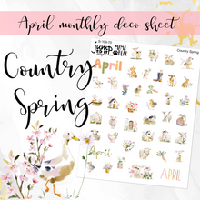 Load image into Gallery viewer, April Country Spring Deco sheet - planner stickers          (S-109-70)