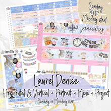 Load image into Gallery viewer, January Midnight Kisses NYE -for Laurel Denise Planner stickers - Portrait, Mini, Vertical, Horizontal &amp; Project