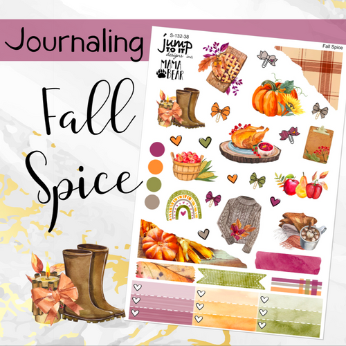 November Spice JOURNAL sheet - planner stickers          (S-132-38)