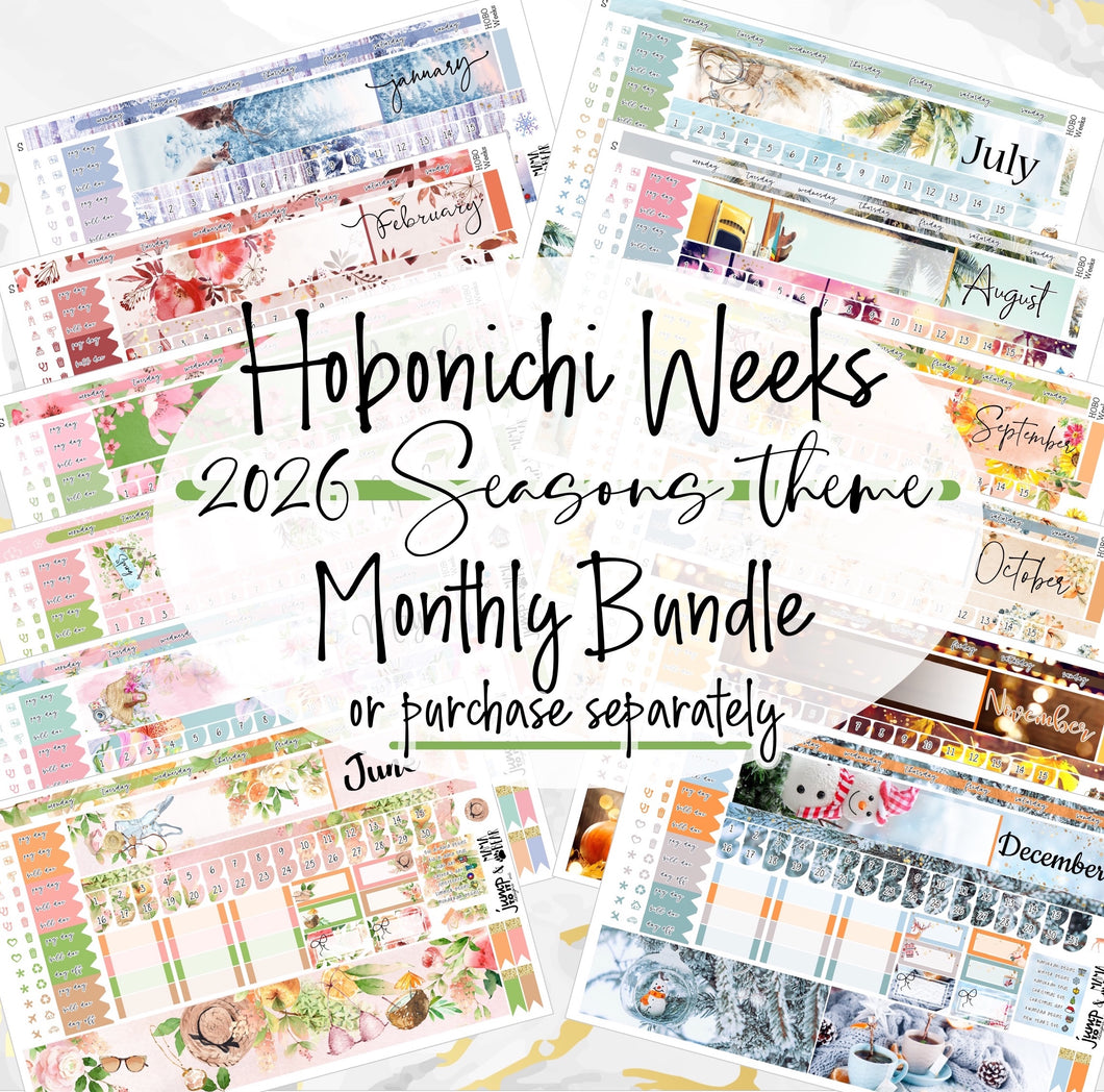 HOBONICHI WEEKS SEASONS Monthly Bundle 2026 - 12 monthly kits