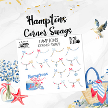 Load image into Gallery viewer, New Release August Hamptons Corner Swags planner stickers          (S-141-9)