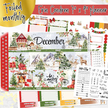 Load image into Gallery viewer, New Release December Winter Pines FOILED monthly - Erin Condren Vertical Horizontal 7&quot;x9&quot;