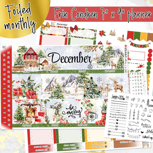 New Release December Winter Pines FOILED monthly - Erin Condren Vertical Horizontal 7