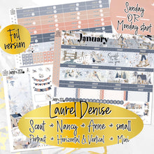 Load image into Gallery viewer, January Winter Haze FOIL -for Laurel Denise Planner stickers -Scout/Portrait, Anne/Vertical, Nancy/Horizontal, Small/Mini
