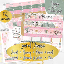 Load image into Gallery viewer, February Warm Hearts FOIL -for Laurel Denise Planner stickers -Scout/Portrait, Anne/Vertical, Nancy/Horizontal, Small/Mini