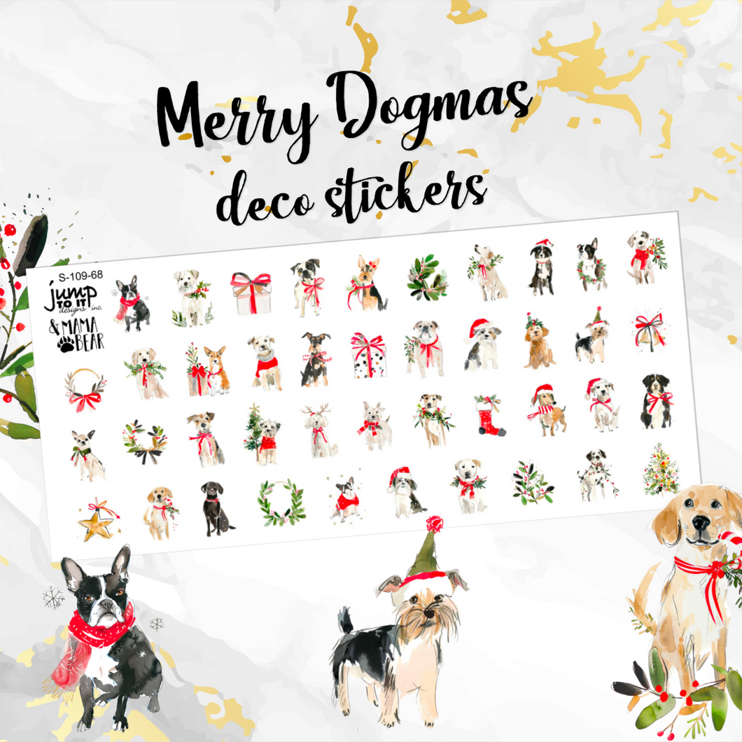 Merry Dogmas deco planner Christmas stickers          (S-109-68)
