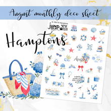 Load image into Gallery viewer, New Release August Hamptons Deco sheet - planner stickers          (S-109-74)