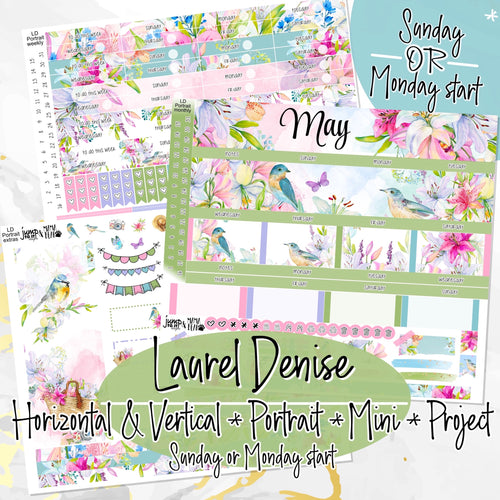 May Spring Bouquet -for Laurel Denise Planner stickers - Portrait, Mini, Vertical, Horizontal & Project