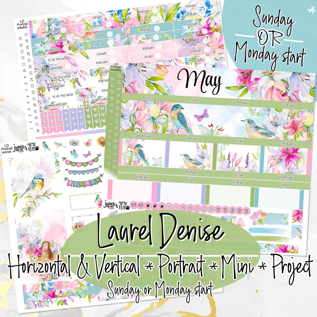 May Spring Bouquet -for Laurel Denise Planner stickers - Portrait, Mini, Vertical, Horizontal & Project