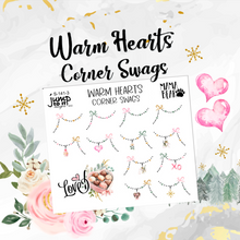 Load image into Gallery viewer, February Warm Hearts Corner Swags planner stickers          (S-141-3)