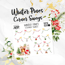 Load image into Gallery viewer, Winter Pines Corner Swags planner Christmas stickers          (S-141-1)