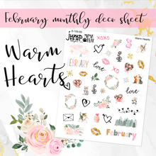 Load image into Gallery viewer, February Warm Hearts Deco sheet - planner stickers          (S-109-69)