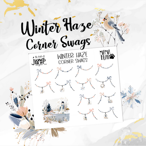 Winter Haze Corner Swags planner Christmas stickers          (S-141-2)