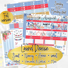 Load image into Gallery viewer, New Release August Hamptons FOIL -for Laurel Denise Planner stickers -Scout/Portrait, Anne/Vertical, Nancy/Horizontal, Small/Mini