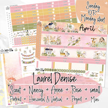Load image into Gallery viewer, New Release April Country Spring -for Laurel Denise Planner stickers -Scout/Portrait, Anne/Vertical, Nancy/Horizontal, Rose/Project &amp; Mini