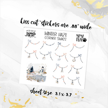 Load image into Gallery viewer, Winter Haze Corner Swags planner Christmas stickers          (S-141-2)