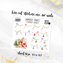 Load image into Gallery viewer, Winter Pines Corner Swags planner Christmas stickers          (S-141-1)