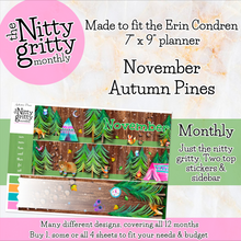 Load image into Gallery viewer, November Autumn Pines - The Nitty Gritty Monthly - Erin Condren Vertical Horizontal