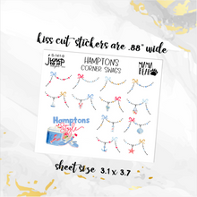 Load image into Gallery viewer, New Release August Hamptons Corner Swags planner stickers          (S-141-9)