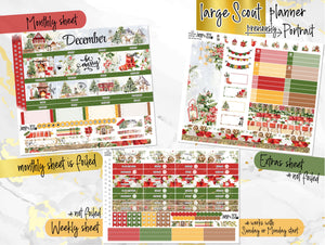 New Release December Winter Pines FOIL for Laurel Denise Planner stickers - Scout/Portrait, Anne/Vertical, Nancy/Horizontal, Small/Mini