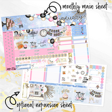 Load image into Gallery viewer, January Midnight Kisses NYE monthly - Hobonichi Cousin A5 personal planner