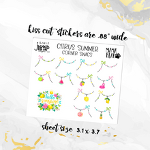 Load image into Gallery viewer, June Citrus Summer Corner Swags planner stickers          (S-141-7)